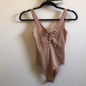 Nude pink Topshop bodysuit